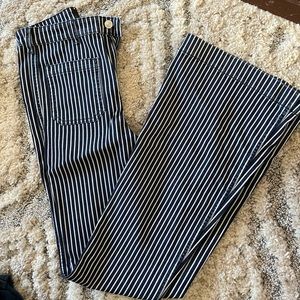 Striped flare jeans
